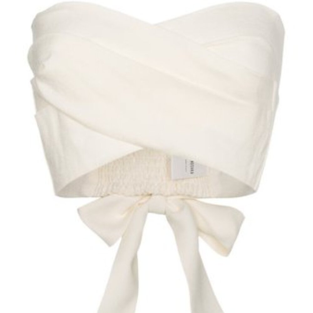 Nanushka Wrap Crop Top With Bow Detail